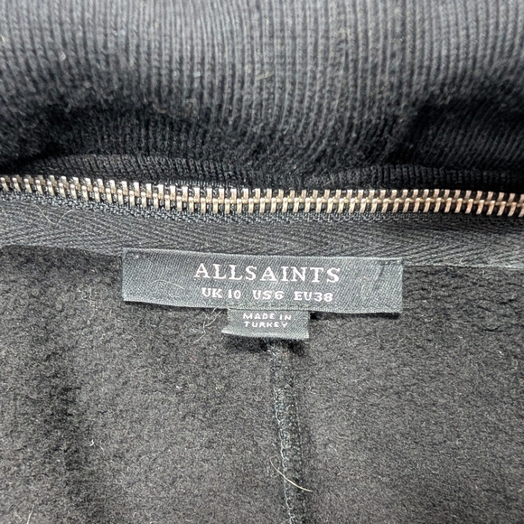 Allsaints Jacket Womens 6 Black Callie Jersey Cardigan Flowy Cozy Casual - Picture 4 of 8